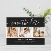 Modern Black and White Wedding 4 Save The Date (Staand voorkant)