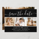 Modern Black and White Wedding 4 Save The Date (Voorkant / Achterkant)