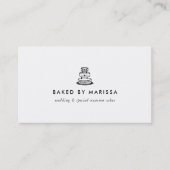 Modern Black and White Wedding Cake Visitekaartje (Voorkant)