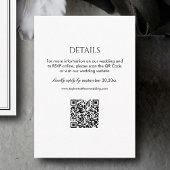 Modern Black and White Wedding Details Qr Code Informatiekaartje
