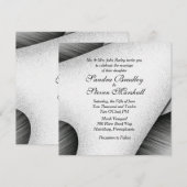 Modern Black and White Wedding Invitation Kaart (Voorkant / Achterkant)