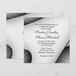 Modern Black and White Wedding Invitation Kaart
