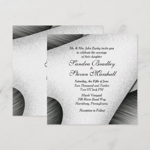 Modern Black and White Wedding Invitation Kaart