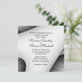 Modern Black and White Wedding Invitation Kaart (Staand voorkant)