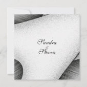 Modern Black and White Wedding Invitation Kaart (Achterkant)