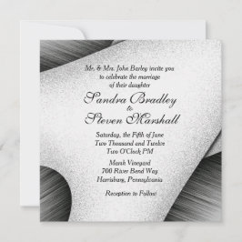 Modern Black and White Wedding Invitation Kaart