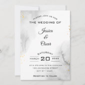 Modern Black and White Wedding Invitation Kaart (Voorkant)