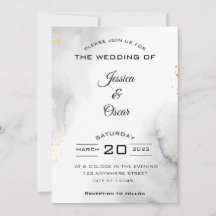 Modern Black and White Wedding Invitation