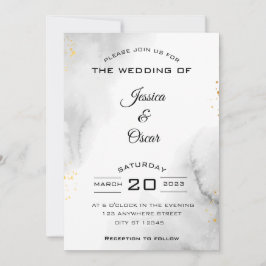 Modern Black and White Wedding Invitation Kaart