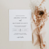 Modern Black and White Wedding Invitation Kaart