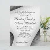 Modern Black and White Wedding Invitation Kaart (Staand voorkant)