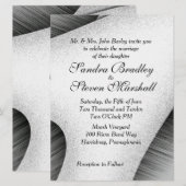 Modern Black and White Wedding Invitation Kaart (Voorkant / Achterkant)