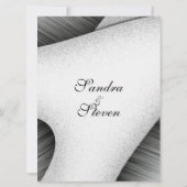 Modern Black and White Wedding Invitation Kaart (Achterkant)