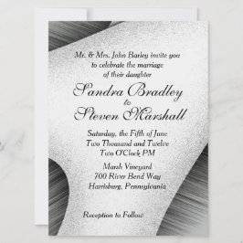 Modern Black and White Wedding Invitation Kaart