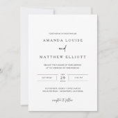 Modern Black and White Wedding Invitation Kaart (Voorkant)