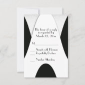 Modern Black and White Wedding Invitation Kaart (Voorkant)