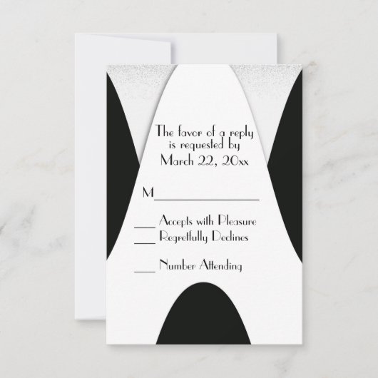 Modern Black and White Wedding Invitation Kaart (Voorkant)