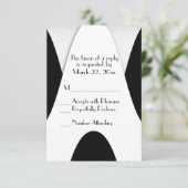 Modern Black and White Wedding Invitation Kaart (Staand voorkant)