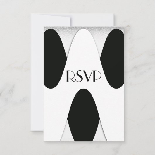 Modern Black and White Wedding Invitation Kaart (Achterkant)