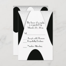 Modern Black and White Wedding Invitation Kaart