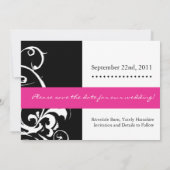 Modern Black and White Wedding Invitation Save The Date (Achterkant)