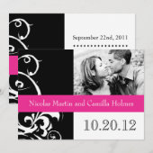 Modern Black and White Wedding Invitation Save The Date (Voorkant / Achterkant)