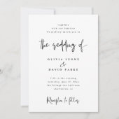 Modern Black and White Wedding Kaart (Voorkant)