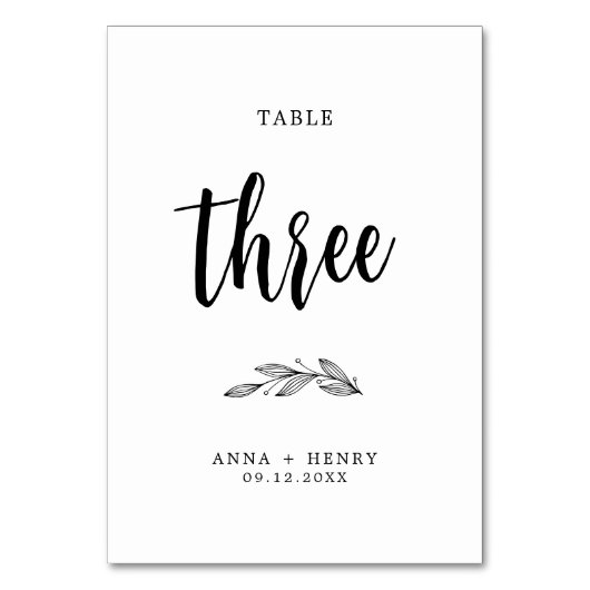 Modern Black and White Wedding Kaart (Voorkant)