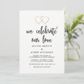 Modern Black and White Wedding Kaart (Staand voorkant)