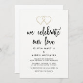 Modern Black and White Wedding Kaart (Voorkant / Achterkant)