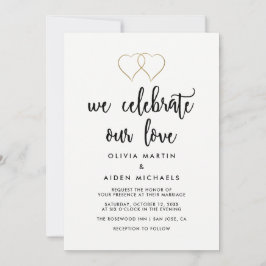 Modern Black and White Wedding Kaart
