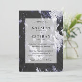 Modern Black and White Wedding Kaart (Staand voorkant)