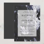 Modern Black and White Wedding Kaart (Voorkant / Achterkant)
