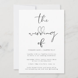 Modern Black and White Wedding Kaart