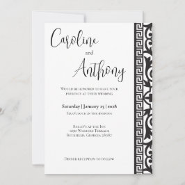 Modern Black and White Wedding Kaart