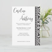 Modern Black and White Wedding Kaart (Staand voorkant)