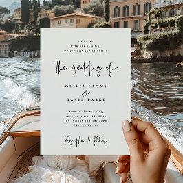 Modern Black and White Wedding Kaart