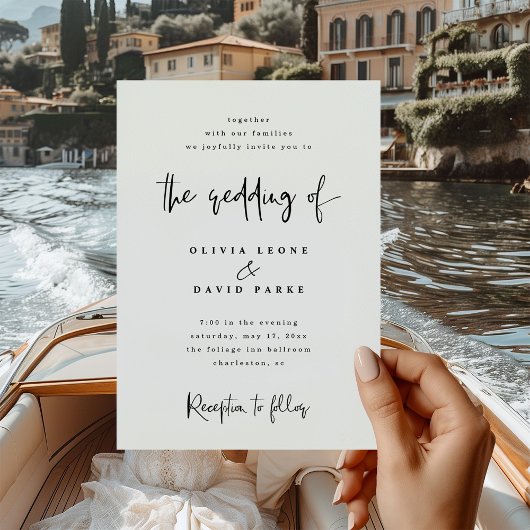 Modern Black and White Wedding Kaart