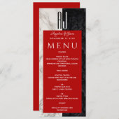 Modern Black and White Wedding Menu (Voorkant / Achterkant)