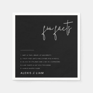 Modern Black and White Wedding Napkins Servet