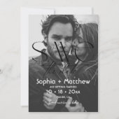 Modern Black and White  Wedding Photo Save The Date (Voorkant)