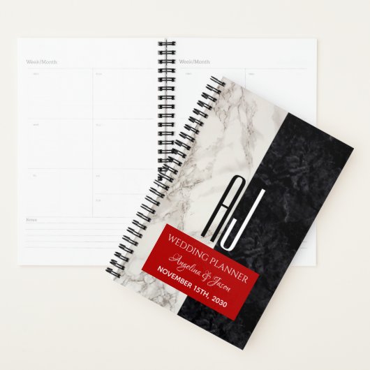 Modern Black and White Wedding Planner Book (Display)