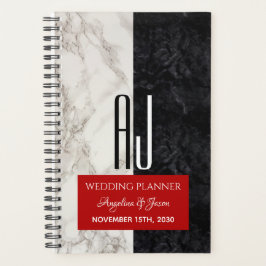 Modern Black and White Wedding Planner Book