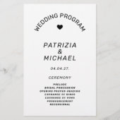 Modern Black and White Wedding Programme Flyer (Voorkant)