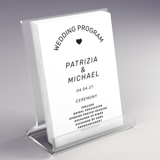 Modern Black and White Wedding Programme Flyer
