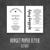 Modern Black and White Wedding Programme Flyer