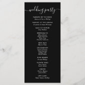 Modern Black and White Wedding Programme Programmakaart (Achterkant)
