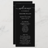 Modern Black and White Wedding Programme Programmakaart (Voorkant / Achterkant)