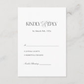 Modern Black and White Wedding Response Informatiekaartje (Voorkant)