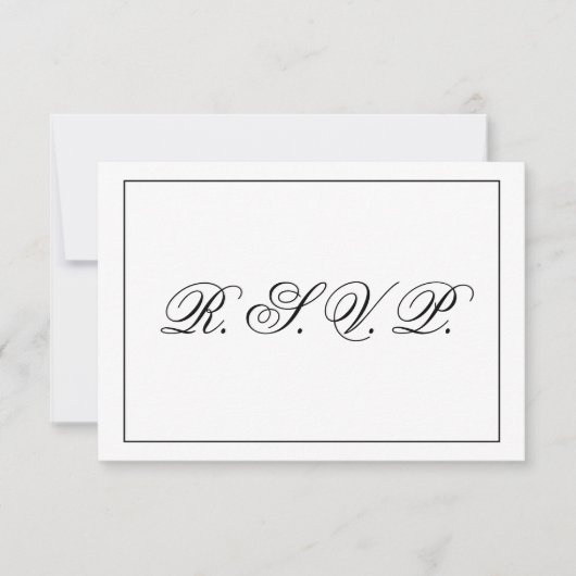 Modern Black and White Wedding RSVP (Voorkant)